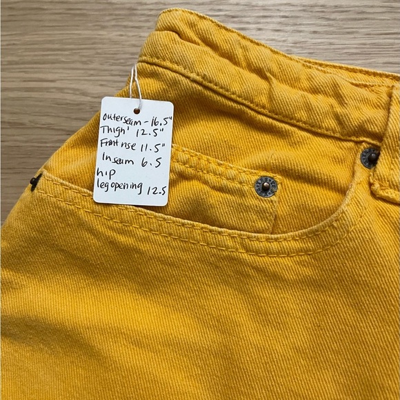 Vintage 90s yellow denim shorts size 27” waist - Picture 5 of 6